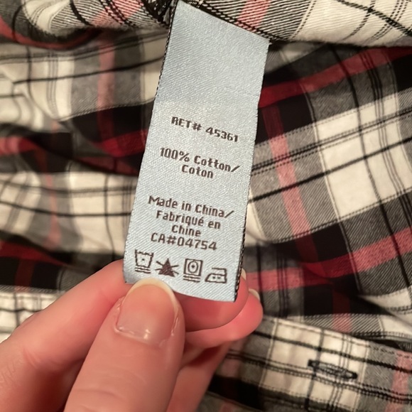 Collarless Plaid Shirt - Picture 6 of 10